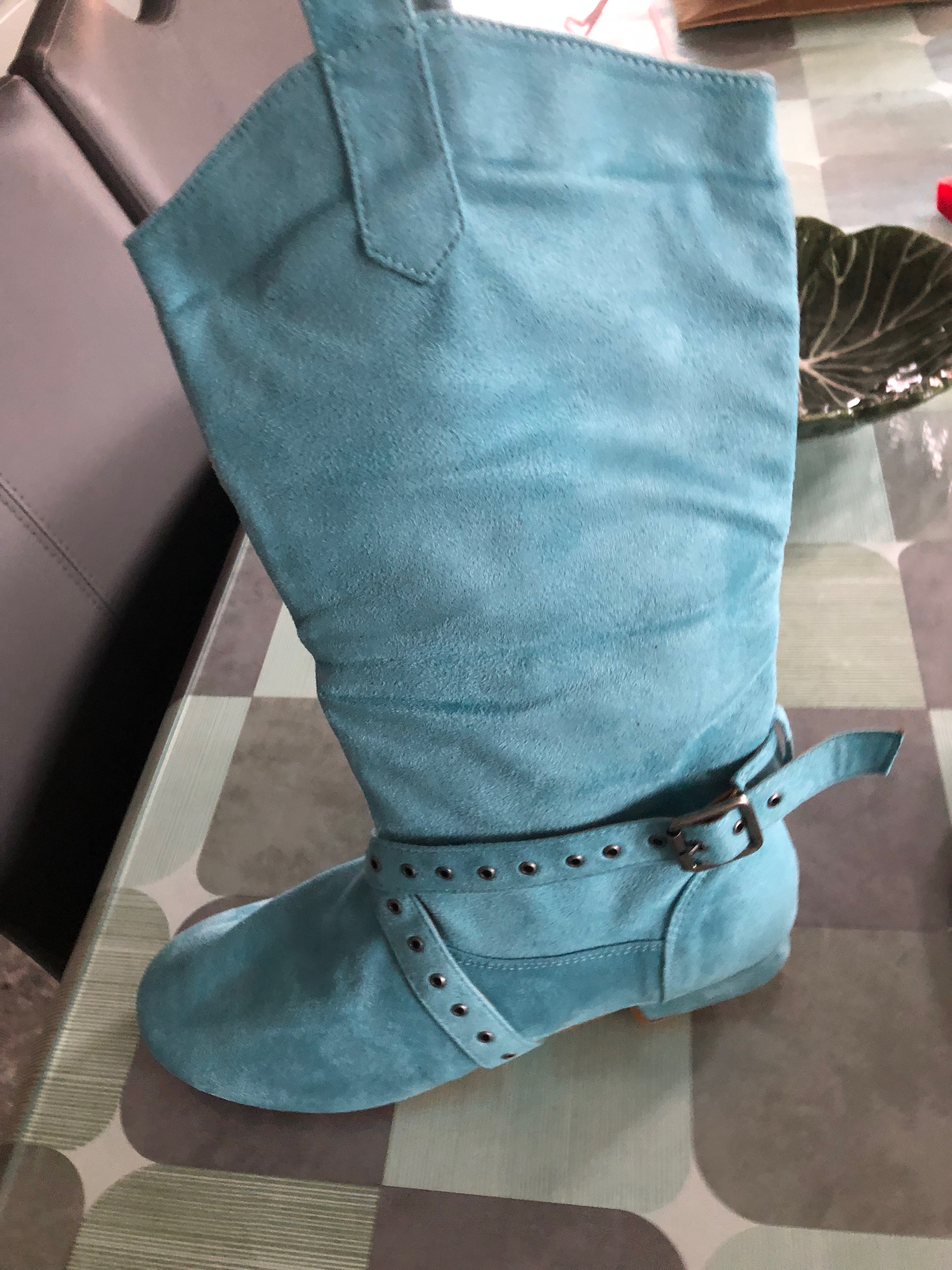 BB-Blue Suede Boots 