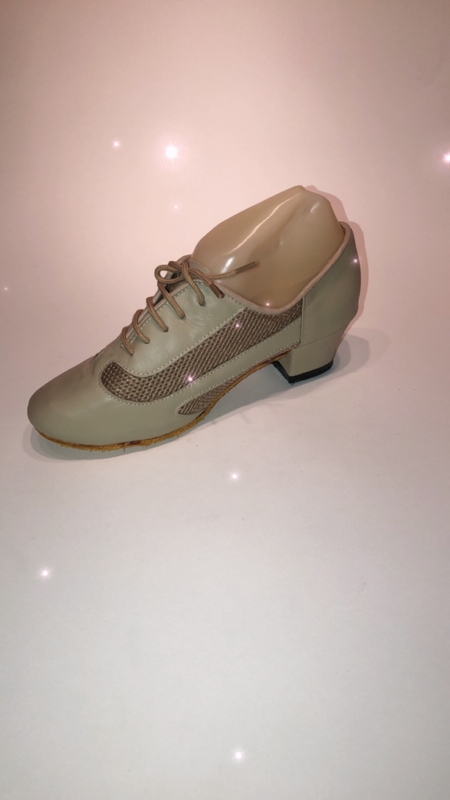 3004-F -Flesh comfy leather lace up 