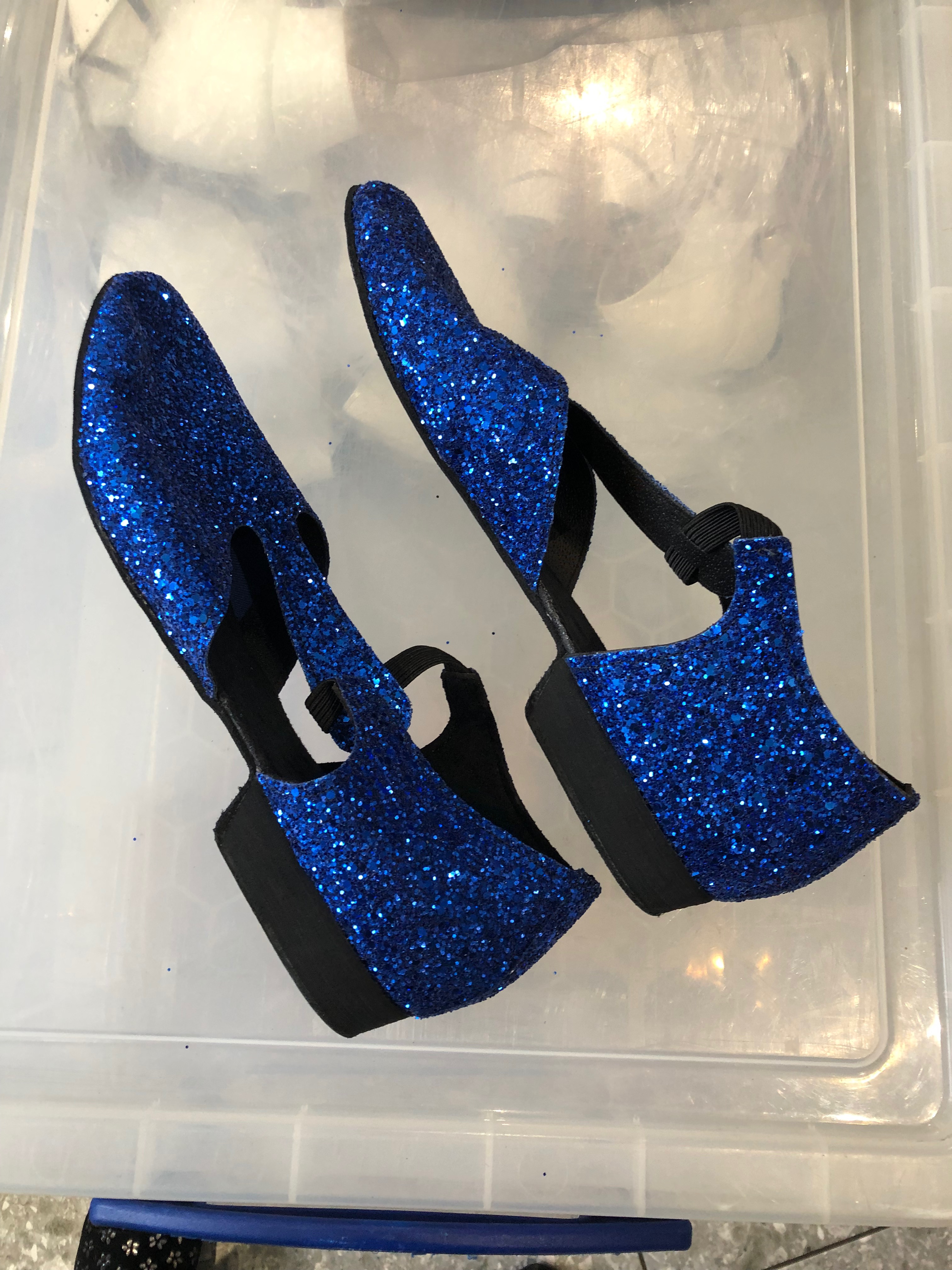 Royal Blue Glitter Greek Sandal 